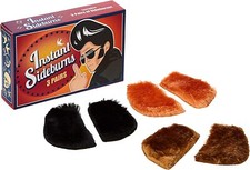ROCKABILLY INSTANT SIDEBURNS 3 PACK 3 COLOURS SIDE BURN FANCY DRESS NOVELTY