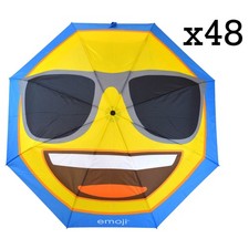 48x Official Emoji Umbrella 3 Fold Job Lot Wholesale Bulk Sale Stock Clearance