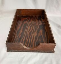 Antique Wooden Desk Filing Tray Paper File Storage Dovetail Corners Early 20thC