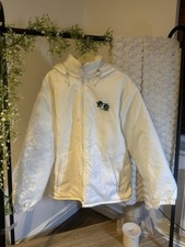 Men’s White High Mount Outdoor Clothing Bowling Fleece Lined Jacket Size Medium