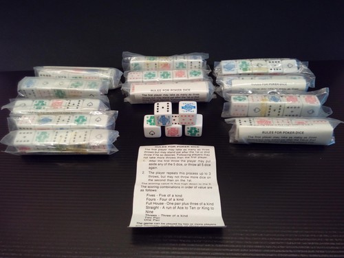 Vintage poker dice set - dice,
