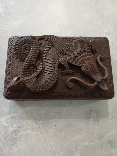 Walnut wood antique dragon - walnut,