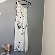 RRP €702 ML MONIQUE LHUILLIER One-Shoulder Maxi Dress US2 UK8 S Cut Out