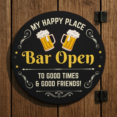 Bar open acrylic sign - acrylic, hanging
