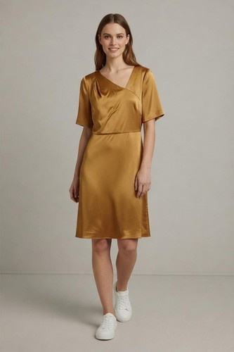 Jaeger gold satin dress - jaeger, short