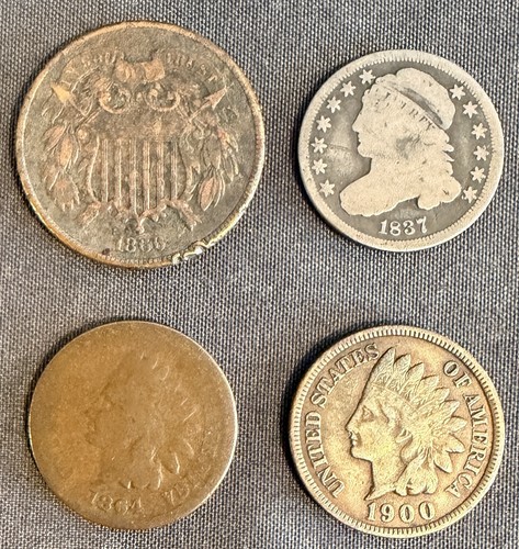 Lot old coins 1837 - old,