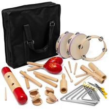 World Rhythm PET7 17-Piece Percussion Set - Classroom Kit with Carry Case