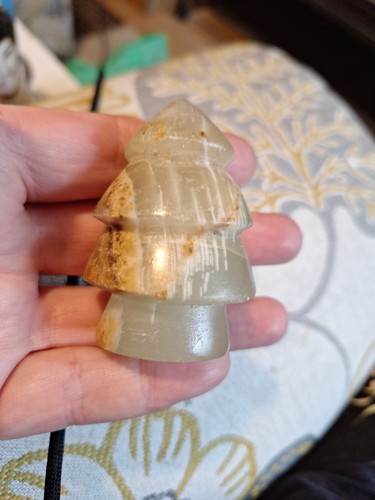 Green calcite carved - green, crystal