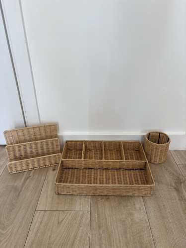 Wicker office organiser - wicker, set