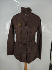 Montepicazo Women's Brown Wax Jacket Waxed Cotton Coat Made In UK 42 | 10 UK