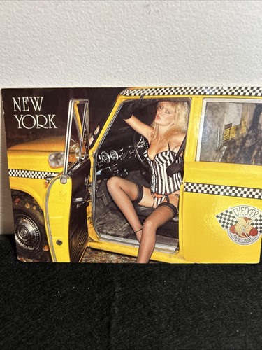 Postcard new york checker cab - new,