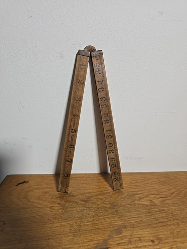 Antique folding boxwood rule - antique,