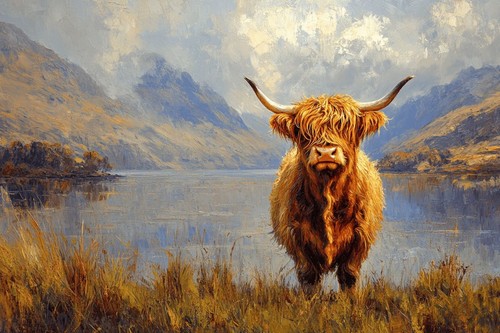 Highland cow canvas - cow,