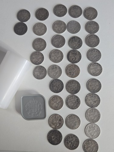 Ww1 silver threepences - x,