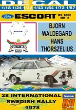 DECAL FORD ESCORT RS 1800 MK