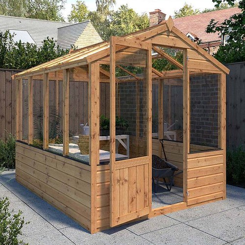 8x6 wooden garden greenhouse - 8x6,