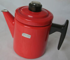 Vintage Finel Red Enamel Coffee Percolator - Good Working Order