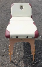 Tahiti Portable Folding Massage Table 2 Tone Cream/Red With Bag