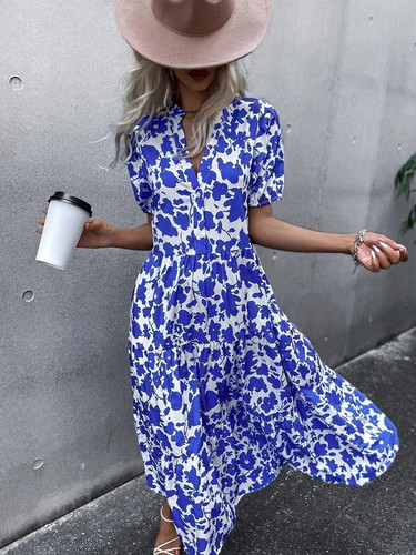 Zara blue white floral - blue,
