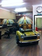 Super Cool Salon Barbers Shop Hair Reception Desk Cash Table Mini Cooper Style