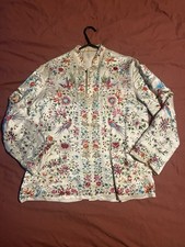 Vintage Hand Embroidered Chinese Silk Jacket , Size Uk 8