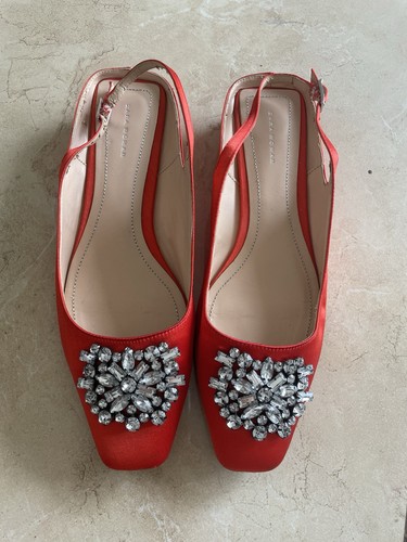 Zara bejewelled satin flat - bejewelled,