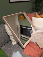 Sturdy IKEA Nissedal Mirror 65x65cm Oak effect - wear marks