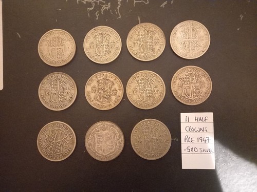 Silver half crowns pre 1947 - half,