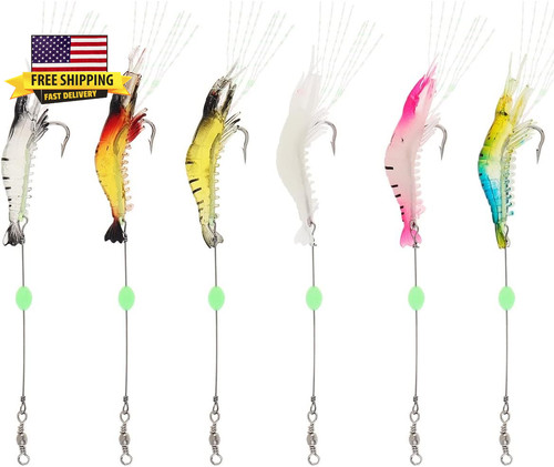 6pcs saltwater shrimp - saltwater, fishing