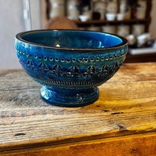 Vintage Bitossi Italian Pottery Rimini Blue – Bowl Candleholder – Great! –