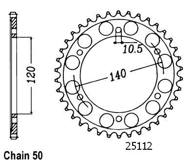 Rear sprocket gsx 750 w - rear,