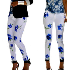  ZARA JEANS WHITE FLORAL PRINT