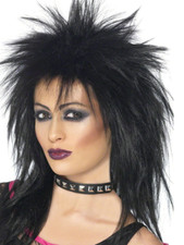 Black Rock Diva Wig Ladies 80s