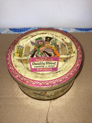 Vintage tin litho container - tin,