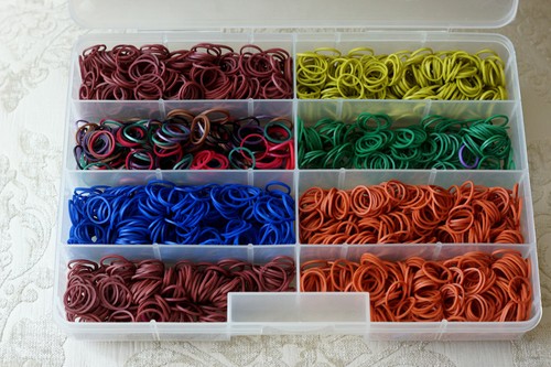 Rainbow loom bands case - bands, +