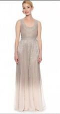 jenny packham silver embellished  ombré maxi dress (size -12)