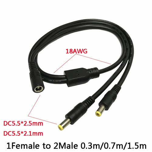 5x2 1mm power splitter - 5.5x2.1mm, dc