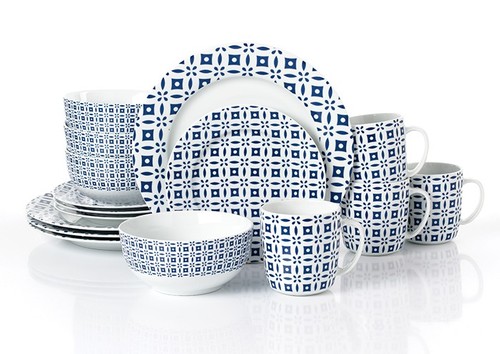 16pc blue geo - geo, set