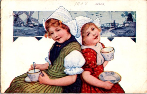 Pre linen cute girls drinking - pre-linen,