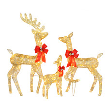 3Pcs Lighted Christmas Deer