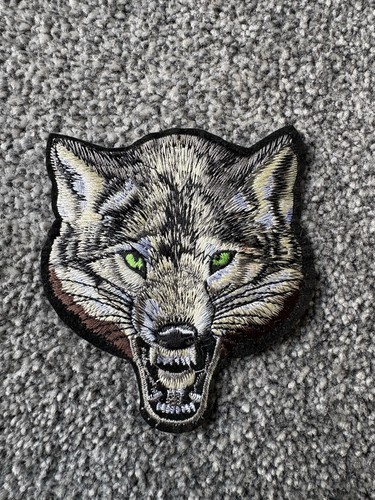 Wolf head black dog - black, badge