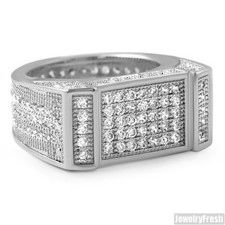 Rhodium Plated Silver Lab Made