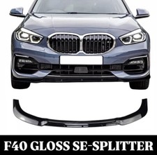 Gloss Black Front Splitter Spoiler Lip For BMW 1 Series F40 SE Sport 2020-2023