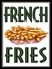 French fries retro metal - french, fries,
