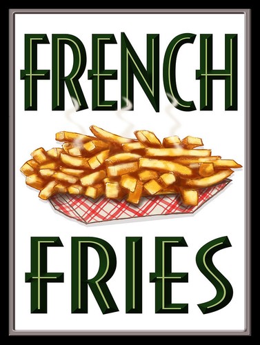 French fries retro metal - french, fries,