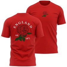 England Supporters Rugby T Shirt 1871 Rose Front and Back Print shirt Country...
