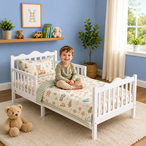 Toddler bed with - toddler, safety