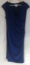 Ronni Nicole Dress Cobalt Blue Flattering Ruched Waist All Over Sparkle Shimmer