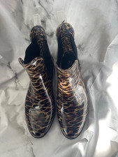 Aus Wooli Animal Print PVC Rain Boots, UK 4