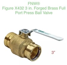 3” ProPress Ball Valve FNWX432AXLCM Copper Pipe Tube P X P Lead Free Brass XLC